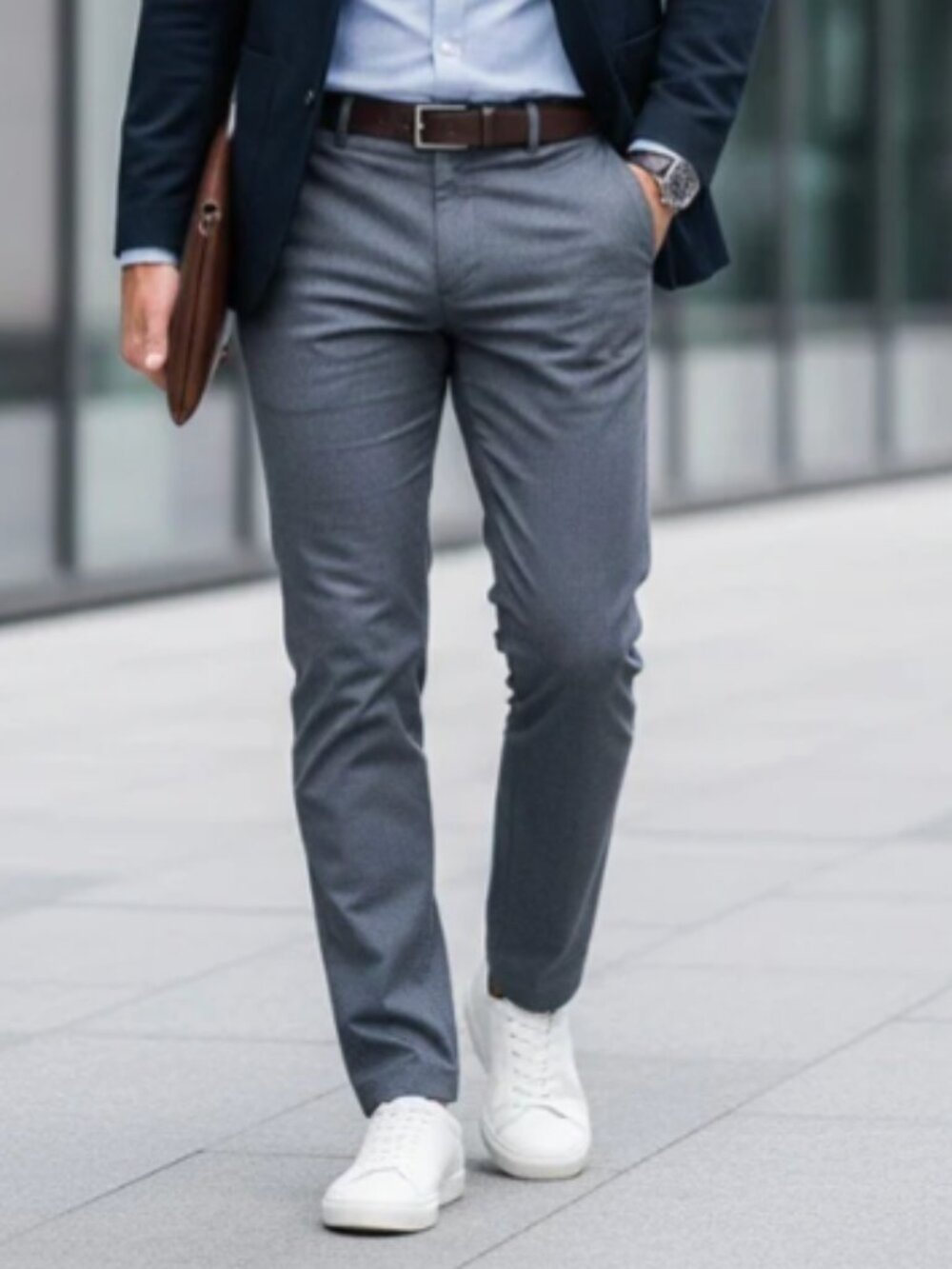 TAYLRD Chino Pant Slim Fit Slate Gray 42x32